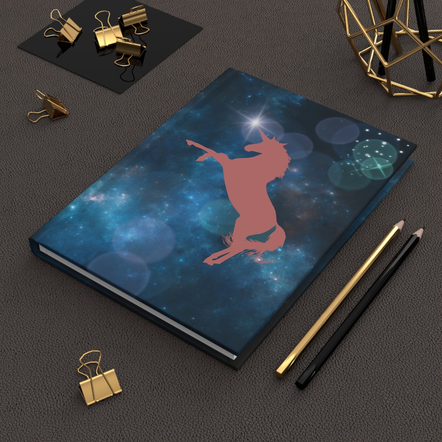 Celestial Unicorn Chronicles Hardcover Journal Notebook Matte | Cosmic Themed Journal | Unicorn in Galaxies Diary | Stars in the Universe Notepad