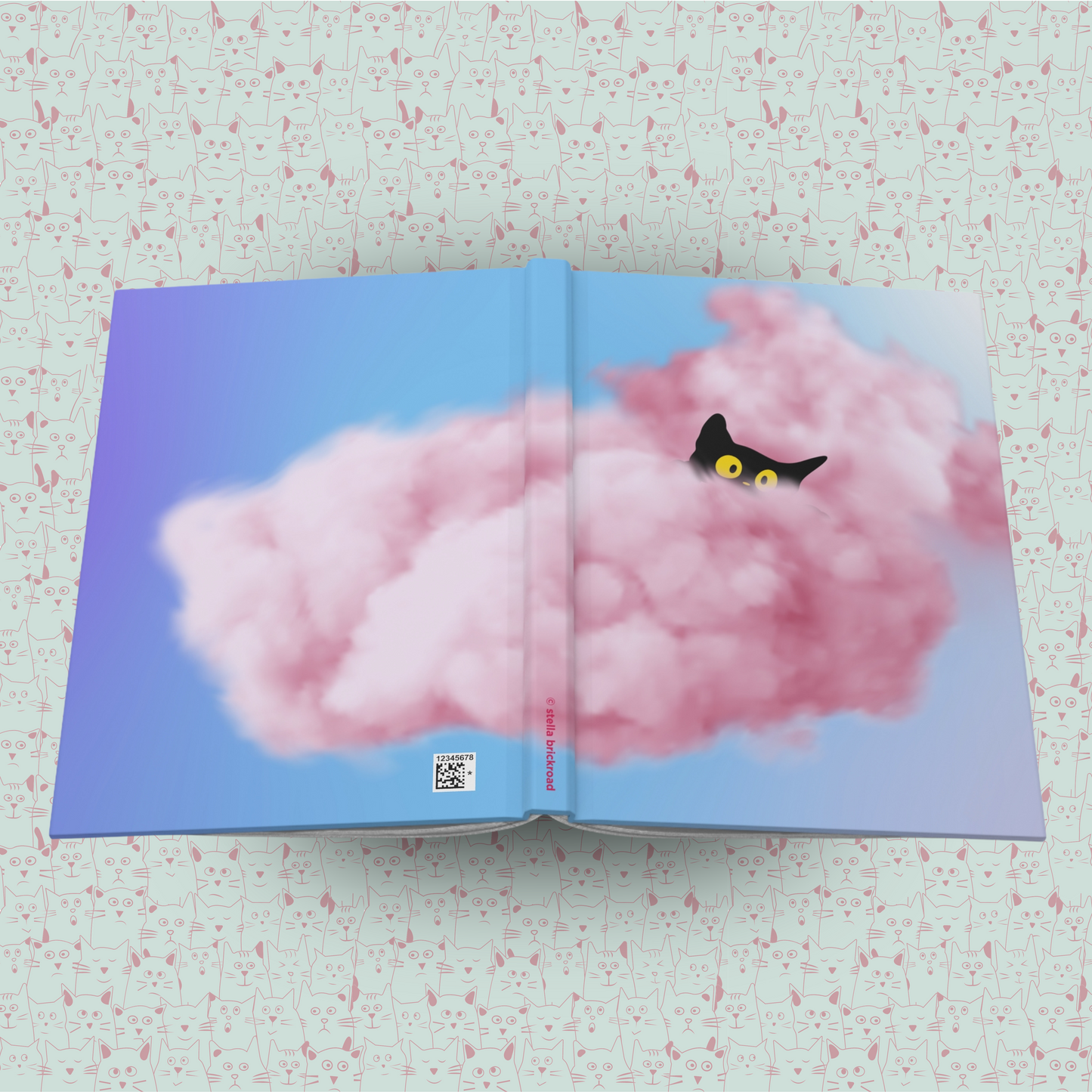 Cat's Daydream Haven Hardcover Journal Notebook Matte | Cute Cat Journal | Cloud and Cat Themed Blank Lined Notepad | Kawaii in the Sky Cat Diary