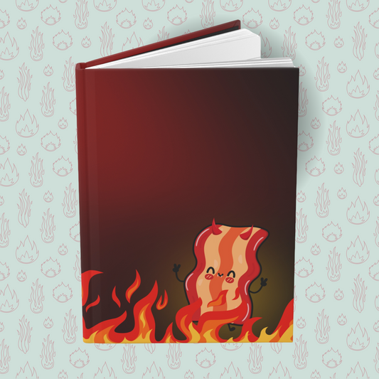 Sizzled Bacon of Darkness Hardcover Journal Notebook Matte | Cute Creepy Diary | Weirdcore Subversive Blank Lined Notebook