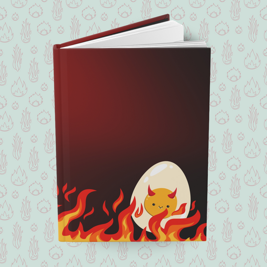 Deviled Egg of Darkness Hardcover Journal Notebook Matte | Cute Creepy Diary | Weirdcore Subversive Blank Lined Notebook