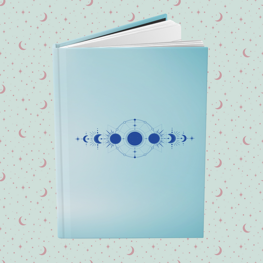 Moon Cycle Journal Hardcover Notebook Matte | Witchy Front and Back Moon Cycle | Lunar Journal