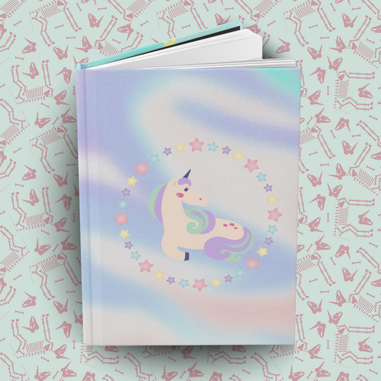 Rainbow Unicorn Star Hardcover Journal Matte | Kids Journal for Crafts | Pastel Note Taking Pad | Perforated Lined Hardcover Notebook