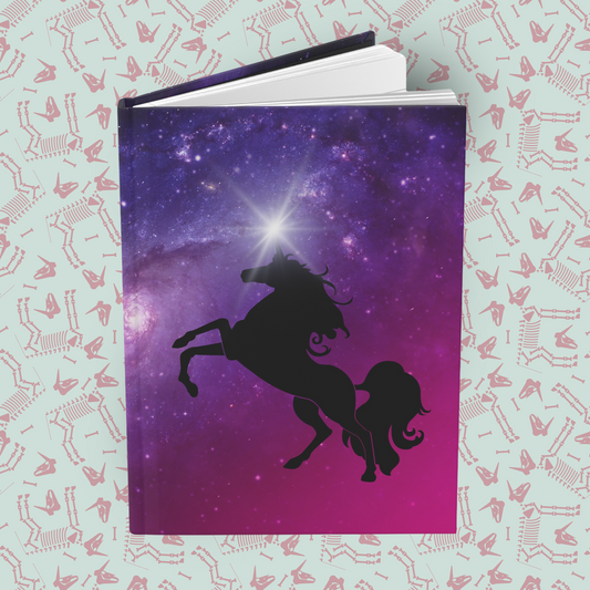 Starry Unicorn Dreams Hardcover Journal Notebook Matte | Cosmic Themed Journal | Unicorn in Galaxies Diary | Stars in the Universe Notepad