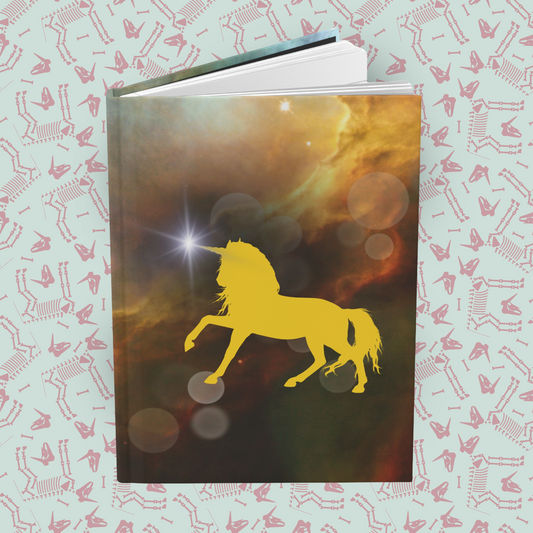 Infinite Unicorn Realms Hardcover Journal Notebook Matte | Cosmic Themed Journal | Unicorn in Galaxies Diary | Stars in the Universe Notepad