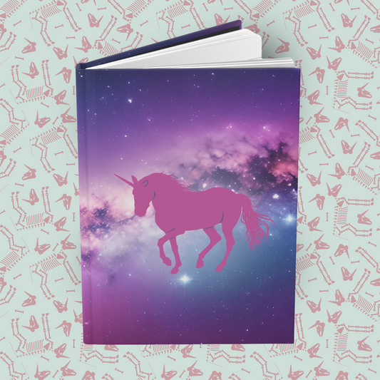 Mystical Unicorn Nebulas Hardcover Journal Notebook Matte | Cosmic Themed Journal | Unicorn in Galaxies Diary | Stars in the Universe Notepad