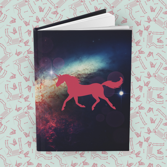 Galactic Unicorn Whispers Hardcover Journal Notebook Matte | Cosmic Themed Journal | Unicorn in Galaxies Diary | Stars in the Universe Notepad