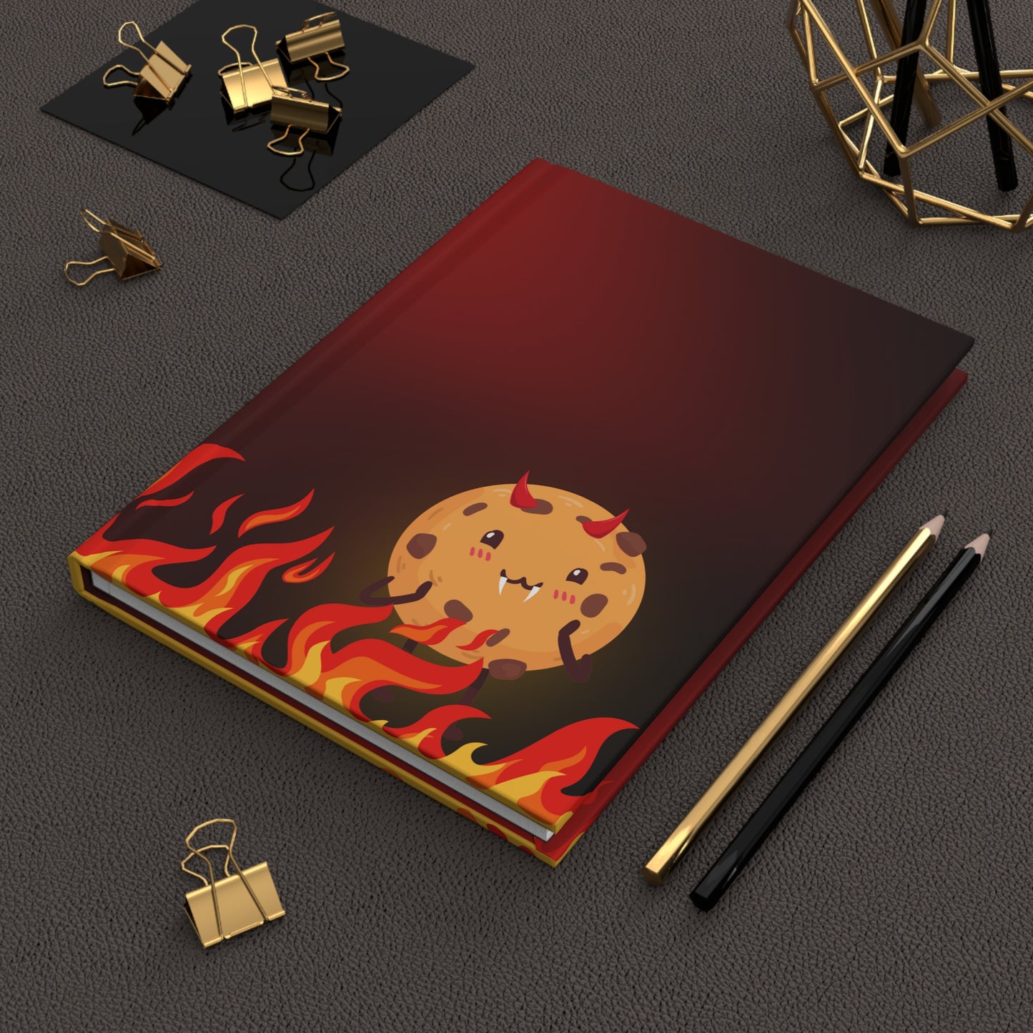 Toasted Crunchie of Darkness Hardcover Journal Notebook Matte | Cute Creepy Diary | Weirdcore Subversive Blank Lined Notebook