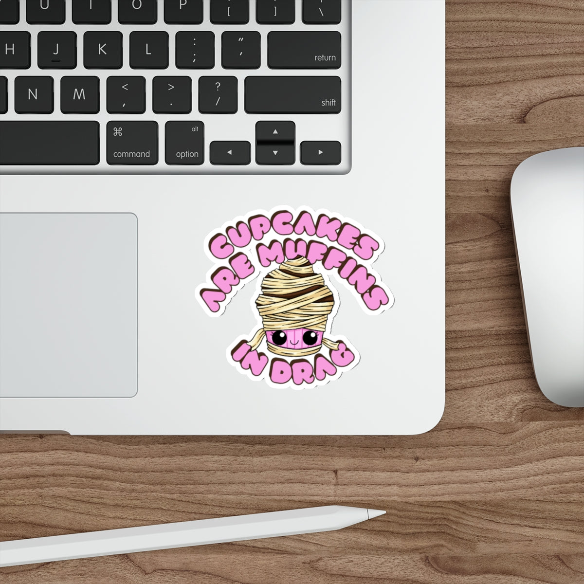 Mummy Drag Cupcake Couture Die-Cut Sticker | Cupcakes are Muffins in Drag | Drag Queen Stickers | Spooky Halloween Pastry | Monster Cupcake Madness