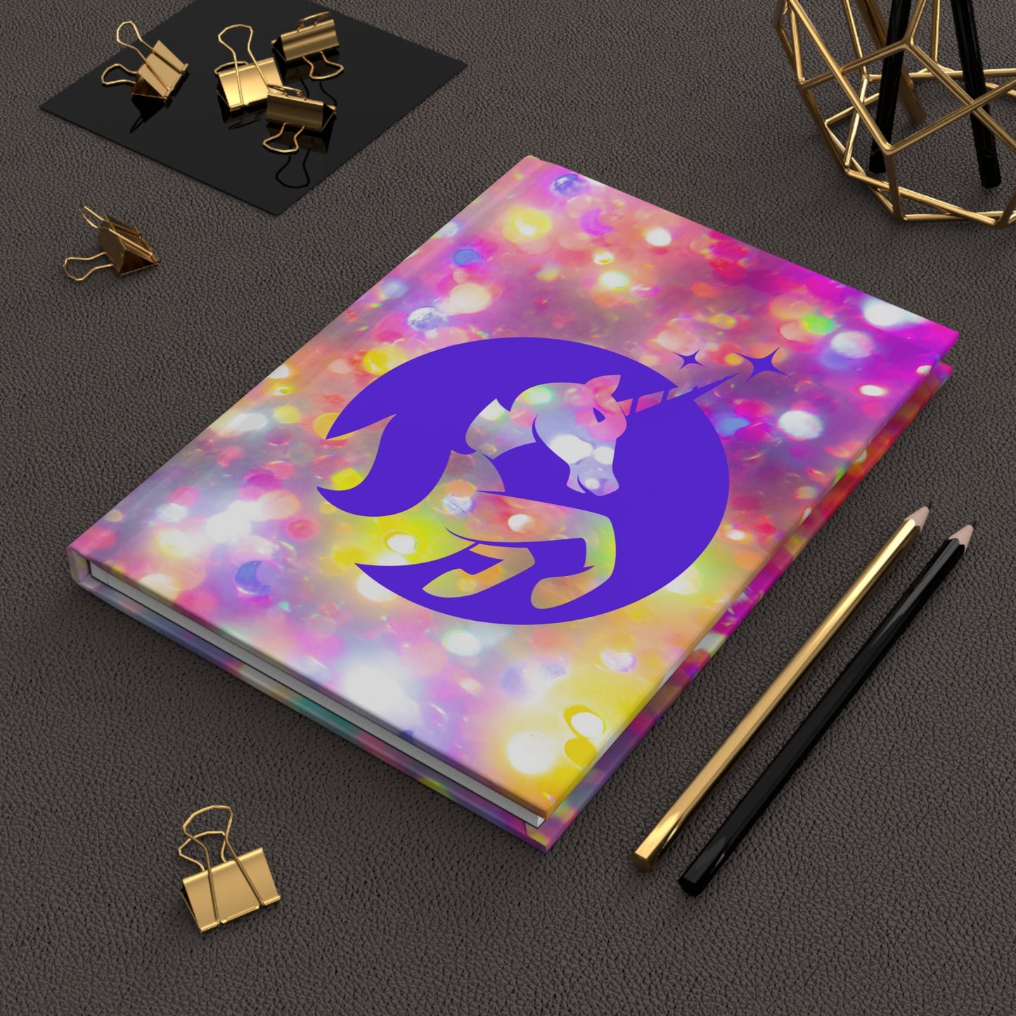 Purple Glitter Unicorn Hardcover Journal Notebook Matte | Unicorn Composition Journal | Sparkle Unicorn Themed Blank Lined Notepad | Pony Diary | Sparkle Notes