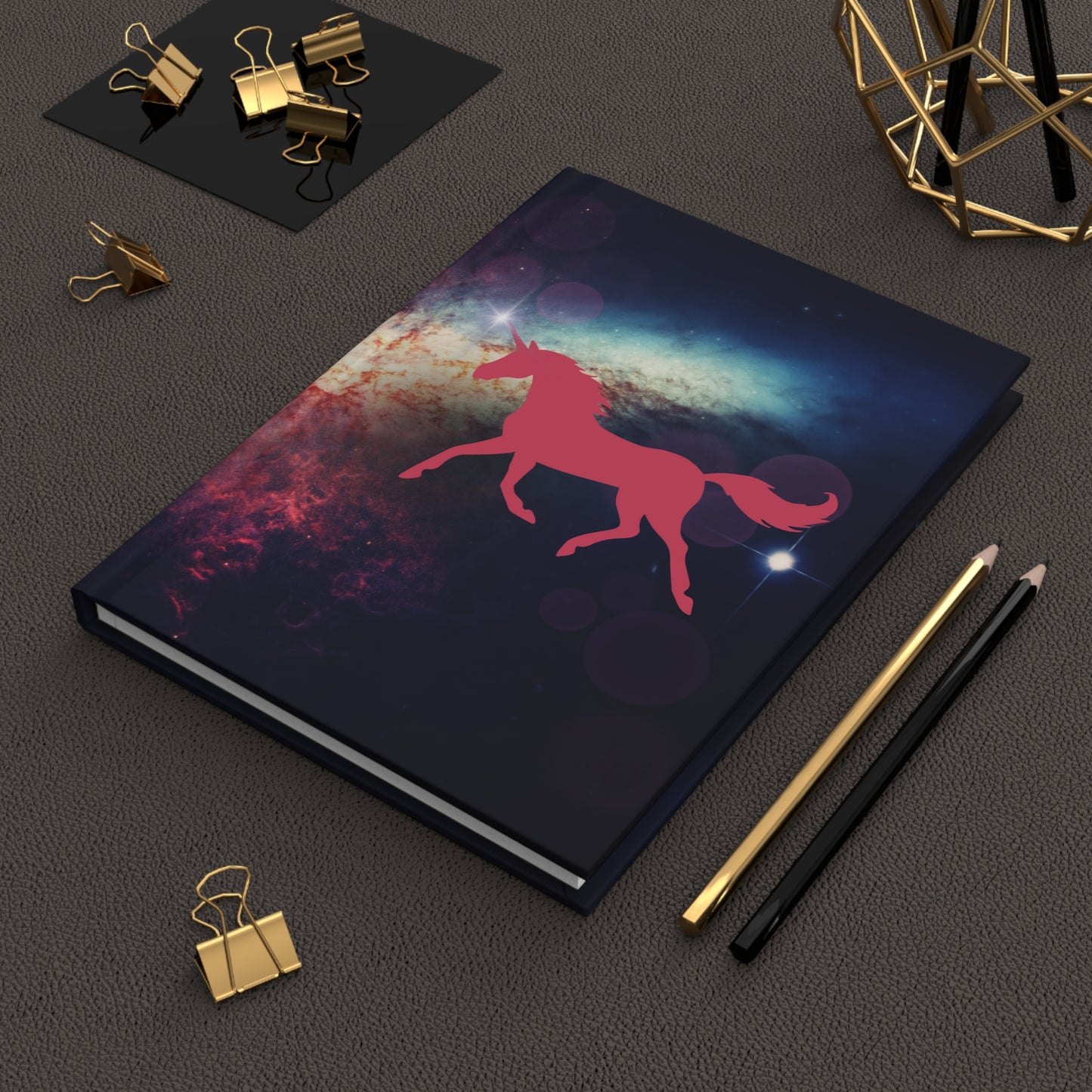 Galactic Unicorn Whispers Hardcover Journal Notebook Matte | Cosmic Themed Journal | Unicorn in Galaxies Diary | Stars in the Universe Notepad