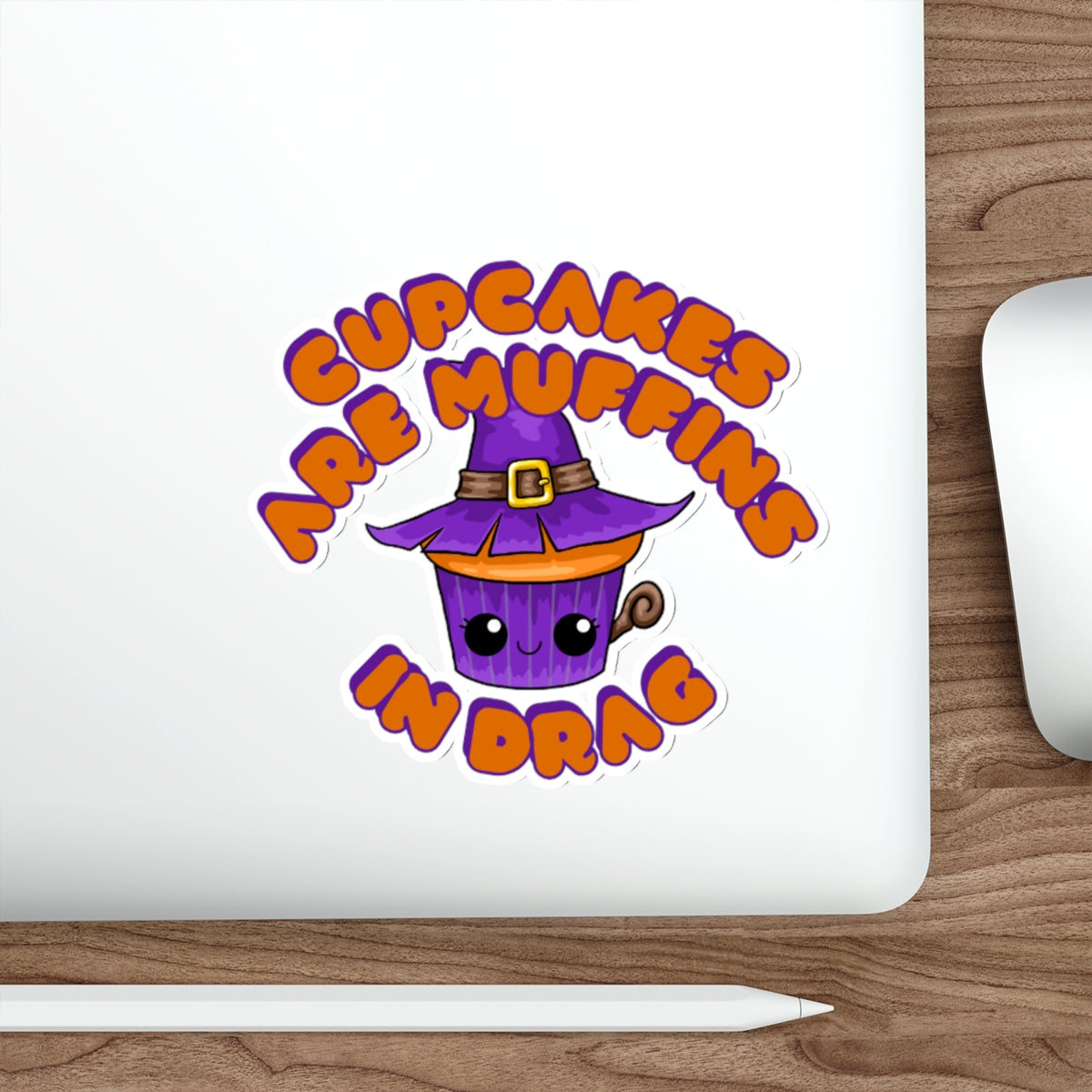 Purple Witch Drag Cupcake Couture Die-Cut Sticker | Cupcakes are Muffins in Drag | Drag Queen Stickers | Spooky Halloween Pastry | Monster Cupcake Madness