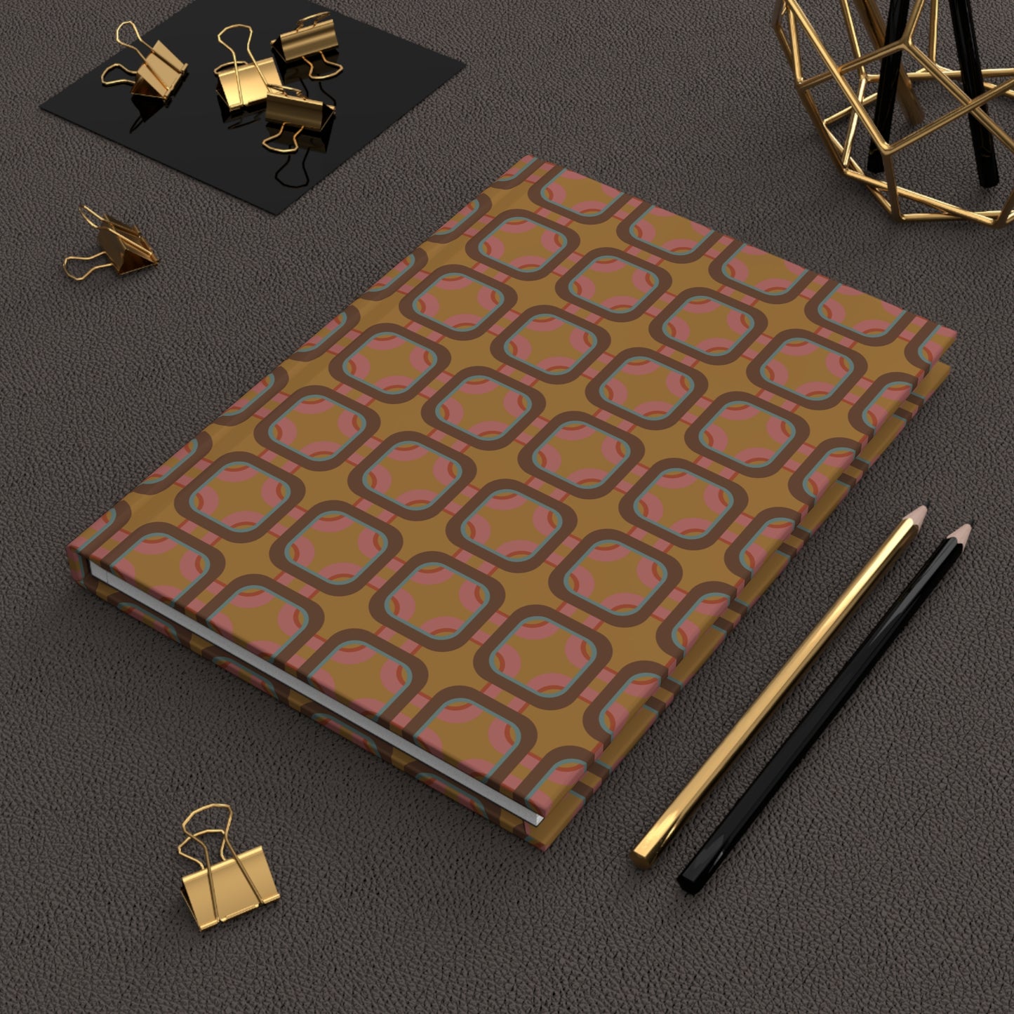 Overlook Hotel Gold Room Carpet Inspired Pattern Hardcover Journal Matte | Horror Movie Merch | Classic Horror Notebook