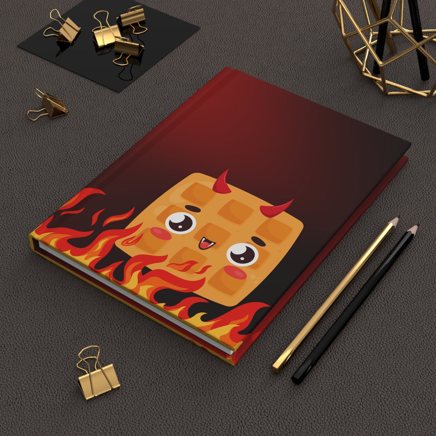 Toasted Waffle of Darkness Hardcover Journal Notebook Matte | Cute Creepy Diary | Weirdcore Subversive Blank Lined Notebook