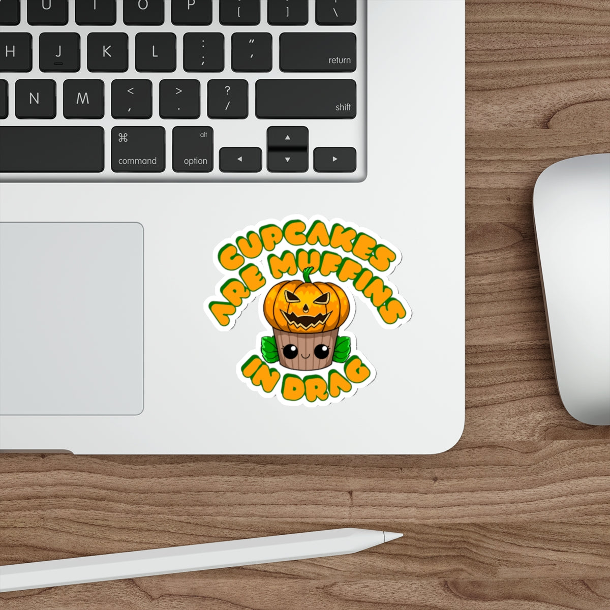 Pumpkinhead Drag Cupcake Couture Die-Cut Sticker | Cupcakes are Muffins in Drag | Drag Queen Stickers | Spooky Halloween Pastry | Monster Cupcake Madness