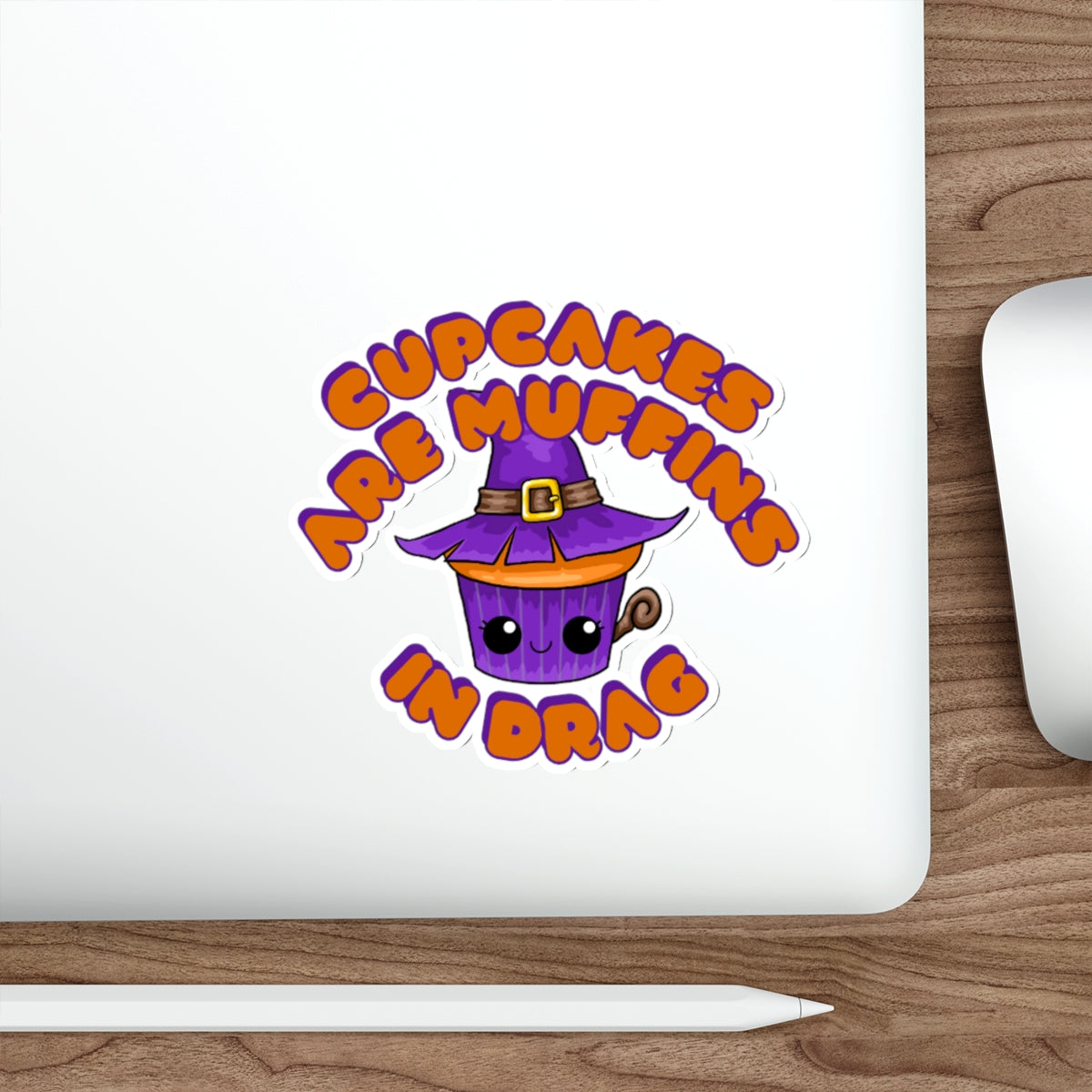 Purple Witch Drag Cupcake Couture Die-Cut Sticker | Cupcakes are Muffins in Drag | Drag Queen Stickers | Spooky Halloween Pastry | Monster Cupcake Madness