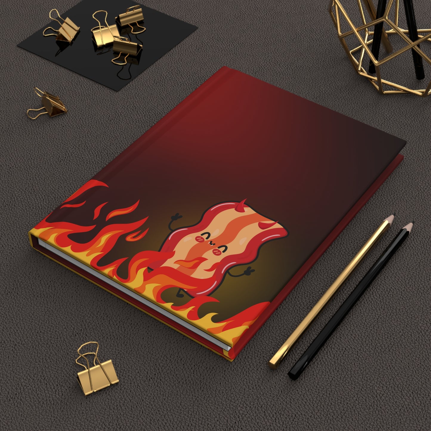 Sizzled Bacon of Darkness Hardcover Journal Notebook Matte | Cute Creepy Diary | Weirdcore Subversive Blank Lined Notebook