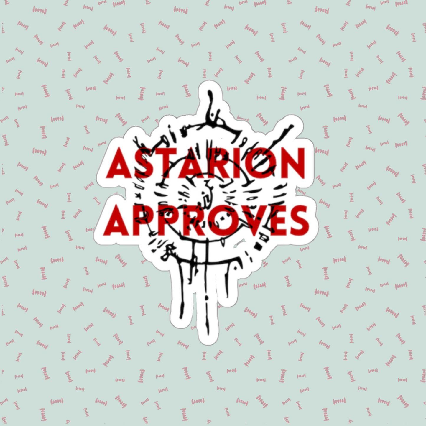 Astarion Approves Overlay Die-Cut Sticker | Video Game Merch | Astarion Infernal Brand Sticker | BG3 Merch | Sexy Emo Vampire Gift | Elf Rogue RPG Character Sticker