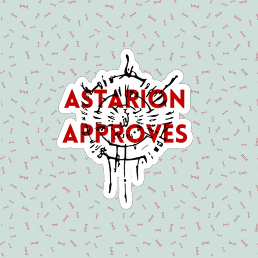 Astarion Approves Overlay Die-Cut Sticker | Video Game Merch | Astarion Infernal Brand Sticker | BG3 Merch | Sexy Emo Vampire Gift | Elf Rogue RPG Character Sticker