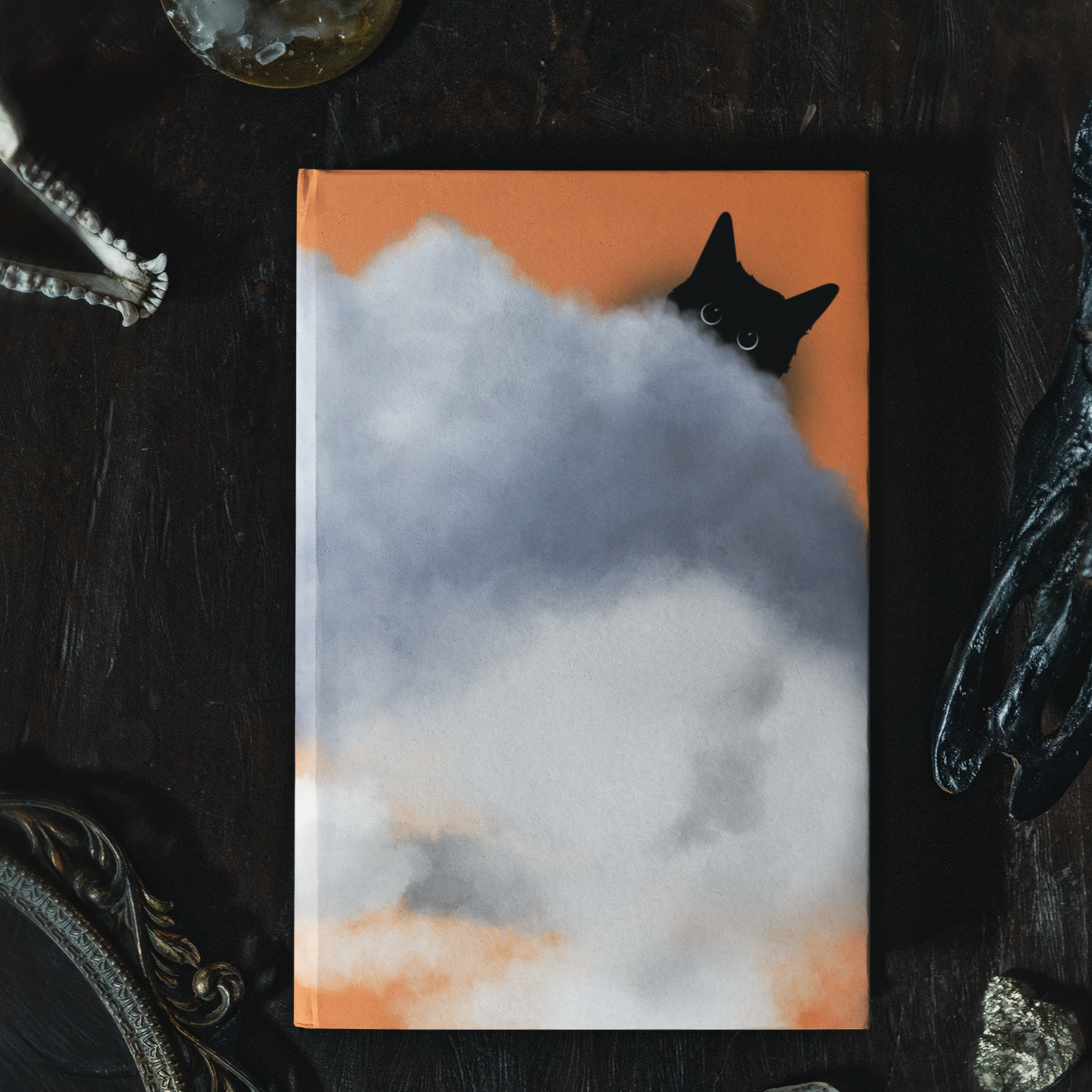 Fluffy Guardian of the Clouds Hardcover Journal Notebook Matte | Cute Cat Journal | Cloud and Cat Themed Blank Lined Notepad | Kawaii in the Sky Cat Diary