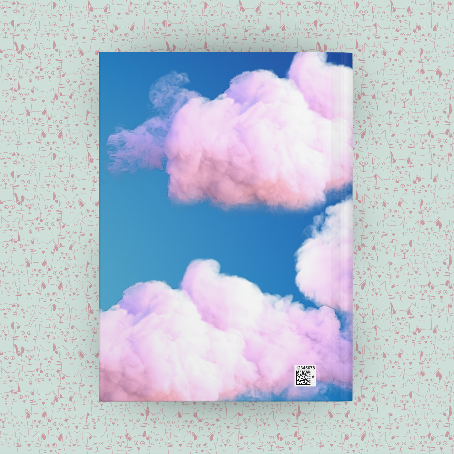 Whiskered Cloud Companion Hardcover Journal Notebook Matte | Cute Cat Journal | Cloud and Cat Themed Blank Lined Notepad | Kawaii in the Sky Cat Diary