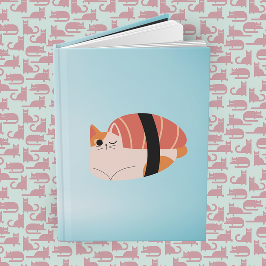 Sushi Cat: A Kitty Feast Hardcover Journal Notebook Matte | Cute Cat Journal | Sushi Themed Blank Lined Notepad | Kawaii Sushi Cat Diary