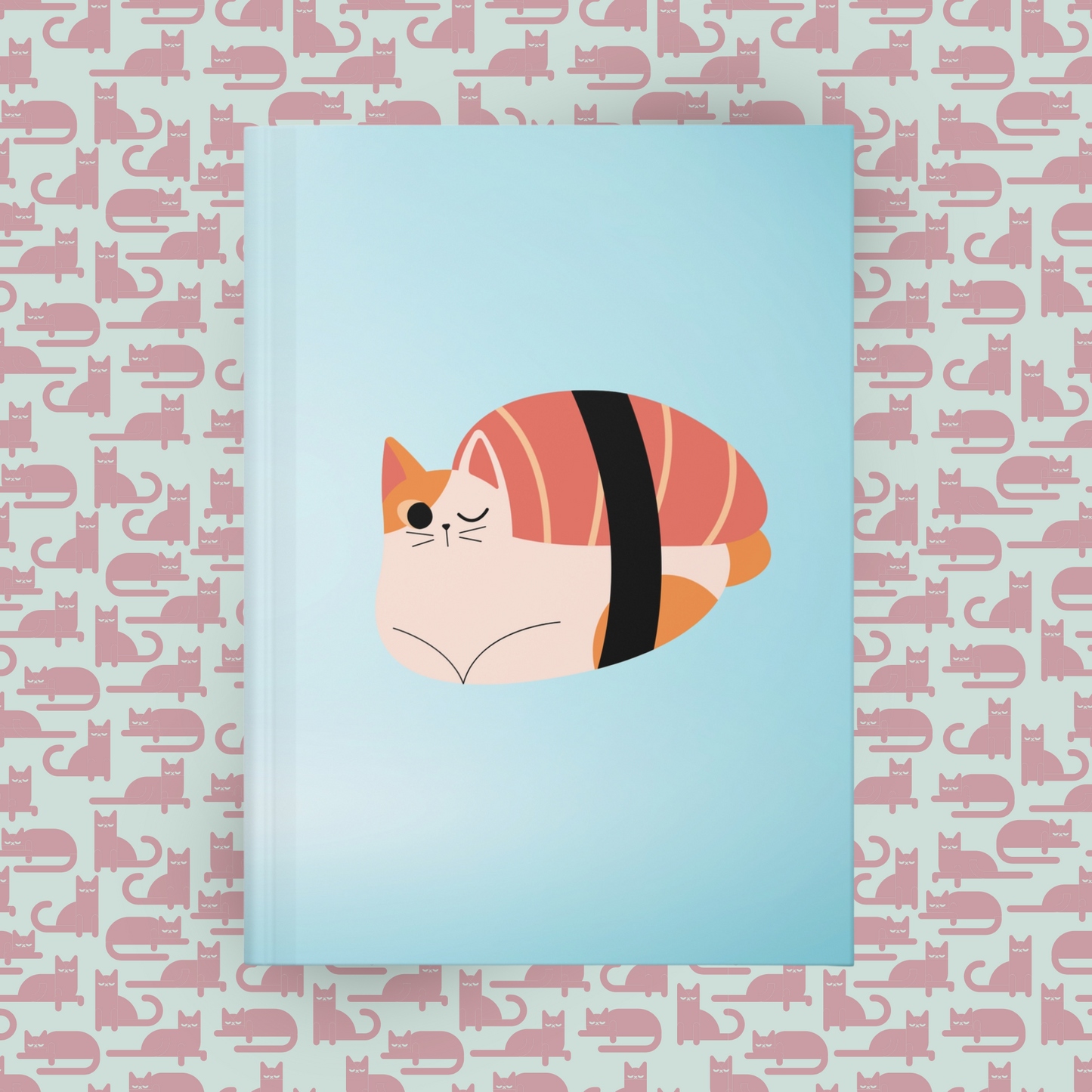 Sushi Cat: A Kitty Feast Hardcover Journal Notebook Matte | Cute Cat Journal | Sushi Themed Blank Lined Notepad | Kawaii Sushi Cat Diary