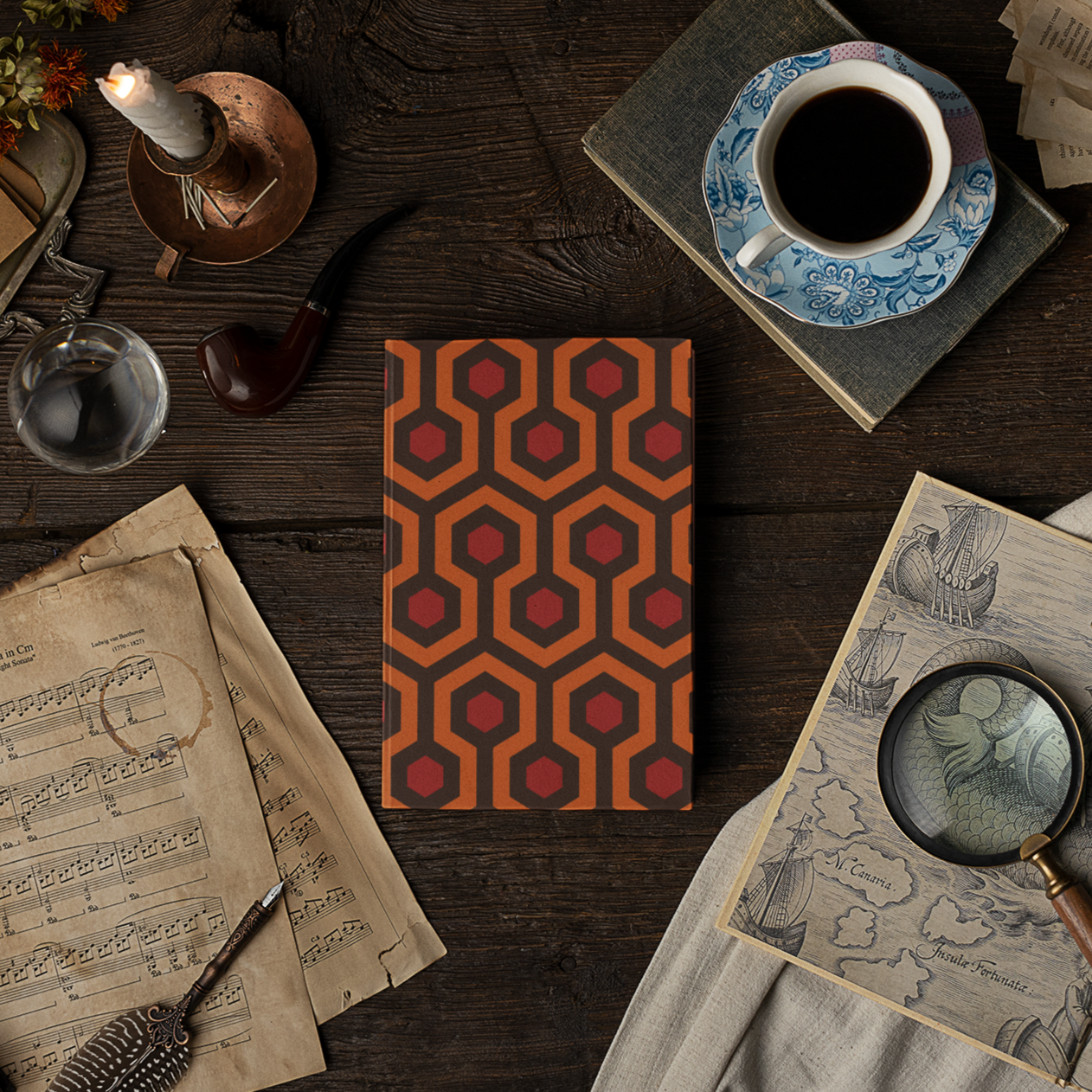 Overlook Hotel Carpet Inspired Pattern Hardcover Journal Matte | Horror Movie Merch | Classic Horror Notebook