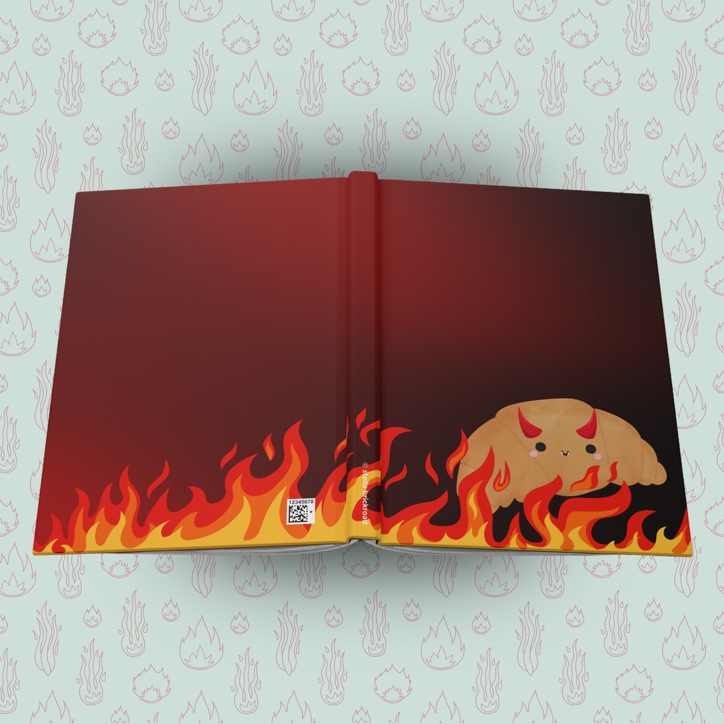 Toasted Croissant of Darkness Hardcover Journal Notebook Matte | Cute Creepy Diary | Weirdcore Subversive Blank Lined Notebook