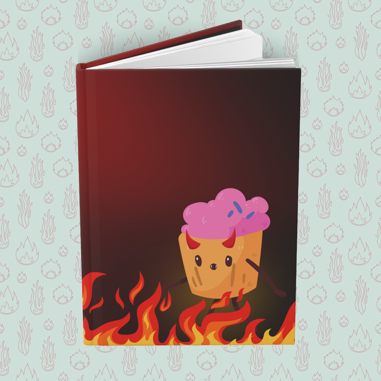 Toasted Cupcake of Darkness Hardcover Journal Notebook Matte | Cute Creepy Diary | Weirdcore Subversive Blank Lined Notebook