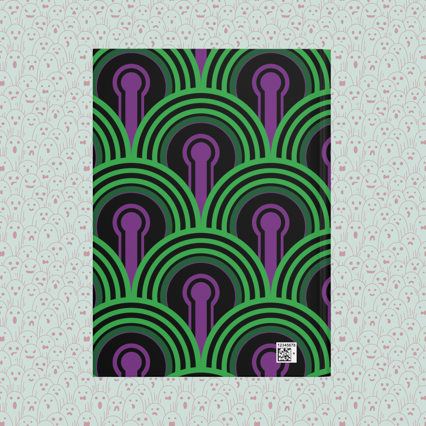 Overlook Hotel Green and Purple Carpet Inspired Pattern Hardcover Journal Matte | Horror Movie Merch | Classic Horror Notebook