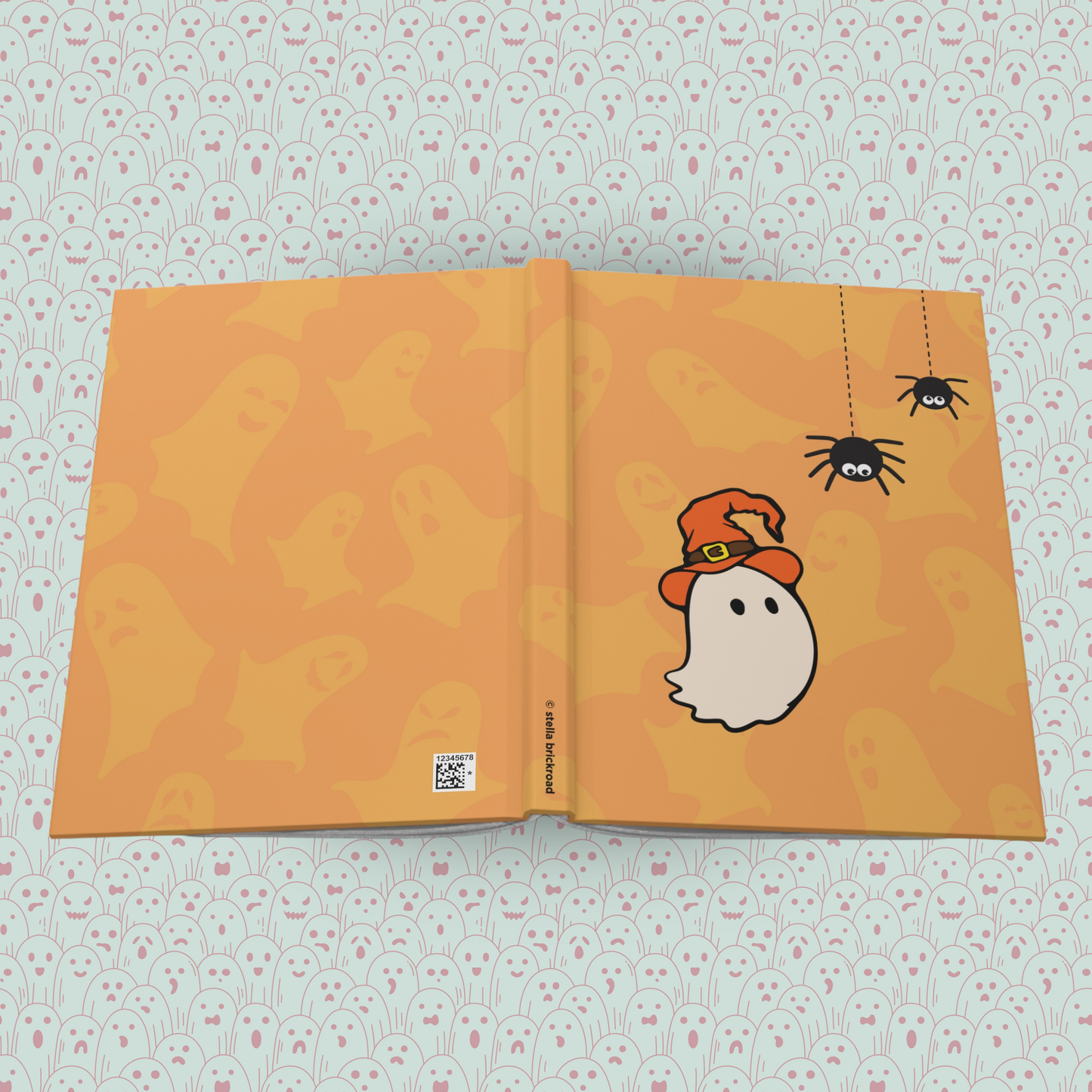 Ghostie Spider Friends Hardcover Notebook Journal Matte | Ghostie Composition Journal | Spider Themed Blank Lined Notepad | Spooky Diary | Spiderweb Notes