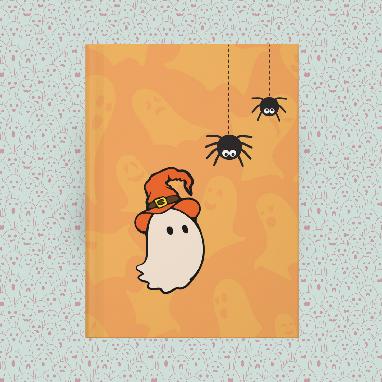 Ghostie Spider Friends Hardcover Notebook Journal Matte | Ghostie Composition Journal | Spider Themed Blank Lined Notepad | Spooky Diary | Spiderweb Notes