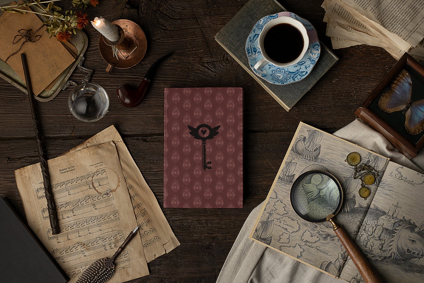 Hell Hotel Wallpaper Pattern Hardcover Journal Matte | Charlie Morningstar Key Notebook | Hell Hotel Musical Diary | Audition Journal