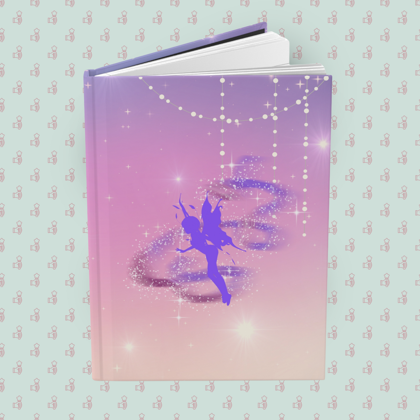 Purple Sparkle Fairy Hardcover Journal Notebook Matte | Fairy Composition Journal | Sparkle Fae Themed Blank Lined Notepad | Faerie Diary | Sparkle Notes