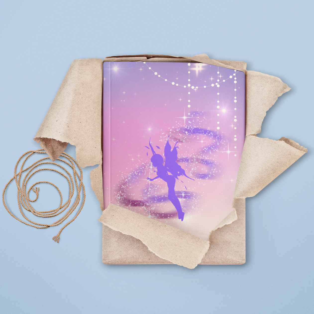 Purple Sparkle Fairy Hardcover Journal Notebook Matte | Fairy Composition Journal | Sparkle Fae Themed Blank Lined Notepad | Faerie Diary | Sparkle Notes