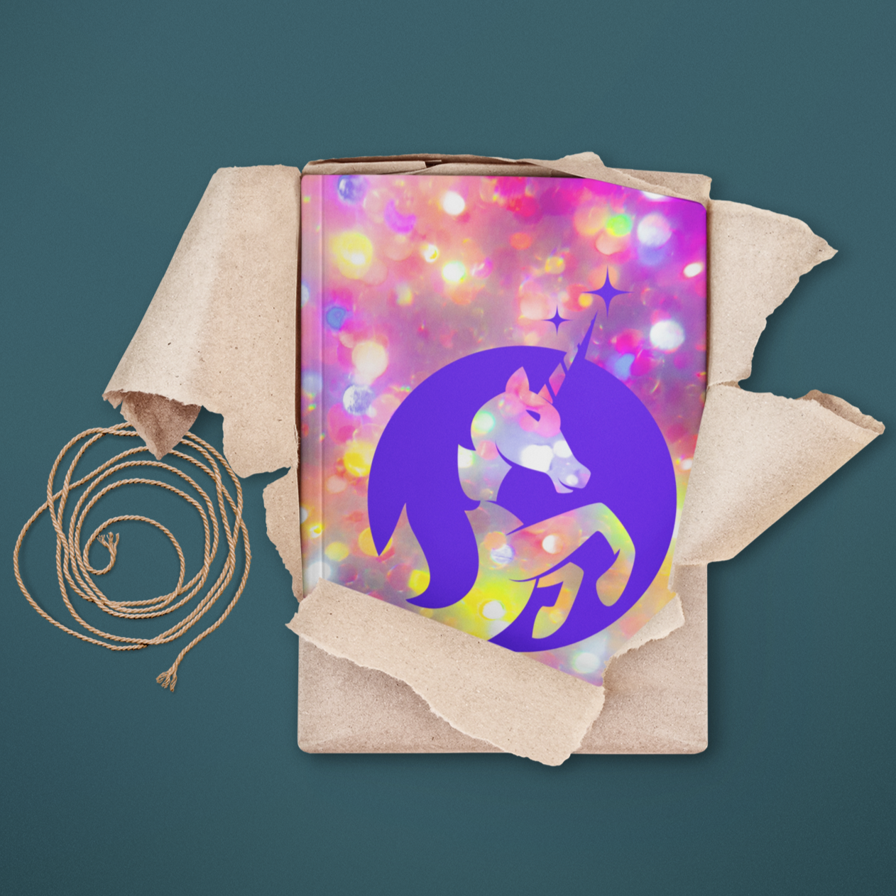 Purple Glitter Unicorn Hardcover Journal Notebook Matte | Unicorn Composition Journal | Sparkle Unicorn Themed Blank Lined Notepad | Pony Diary | Sparkle Notes