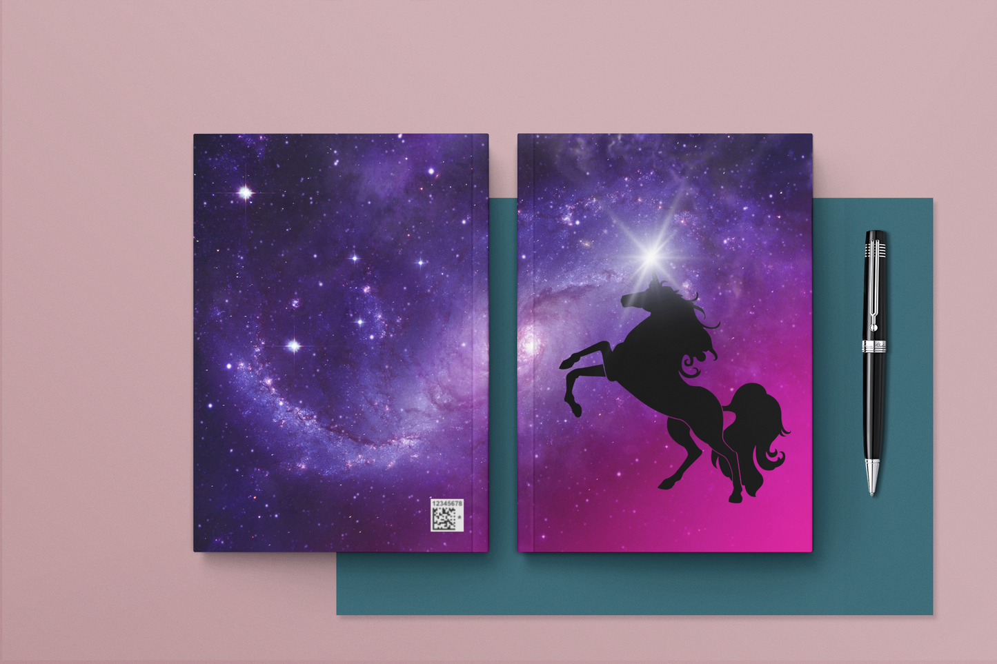 Starry Unicorn Dreams Hardcover Journal Notebook Matte | Cosmic Themed Journal | Unicorn in Galaxies Diary | Stars in the Universe Notepad