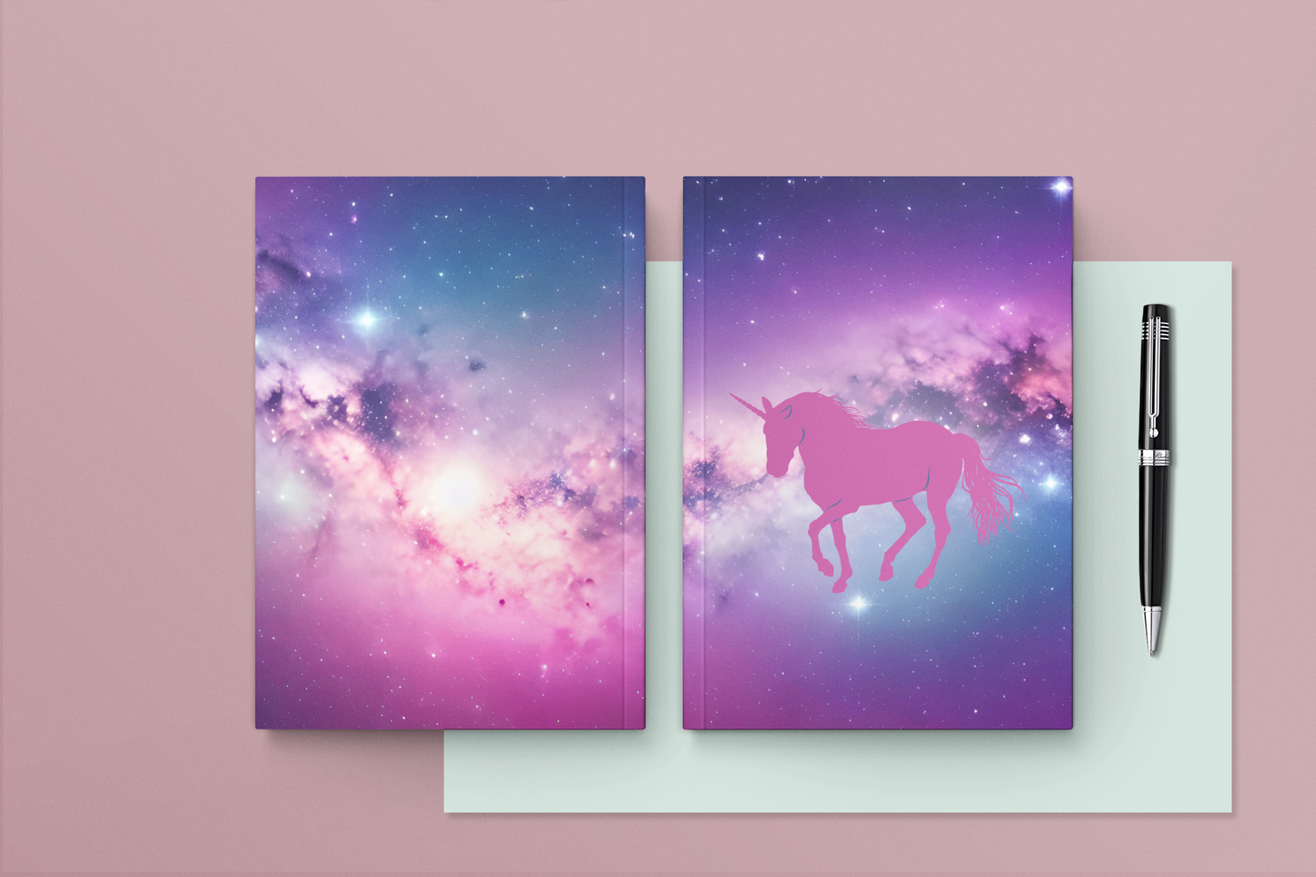 Mystical Unicorn Nebulas Hardcover Journal Notebook Matte | Cosmic Themed Journal | Unicorn in Galaxies Diary | Stars in the Universe Notepad