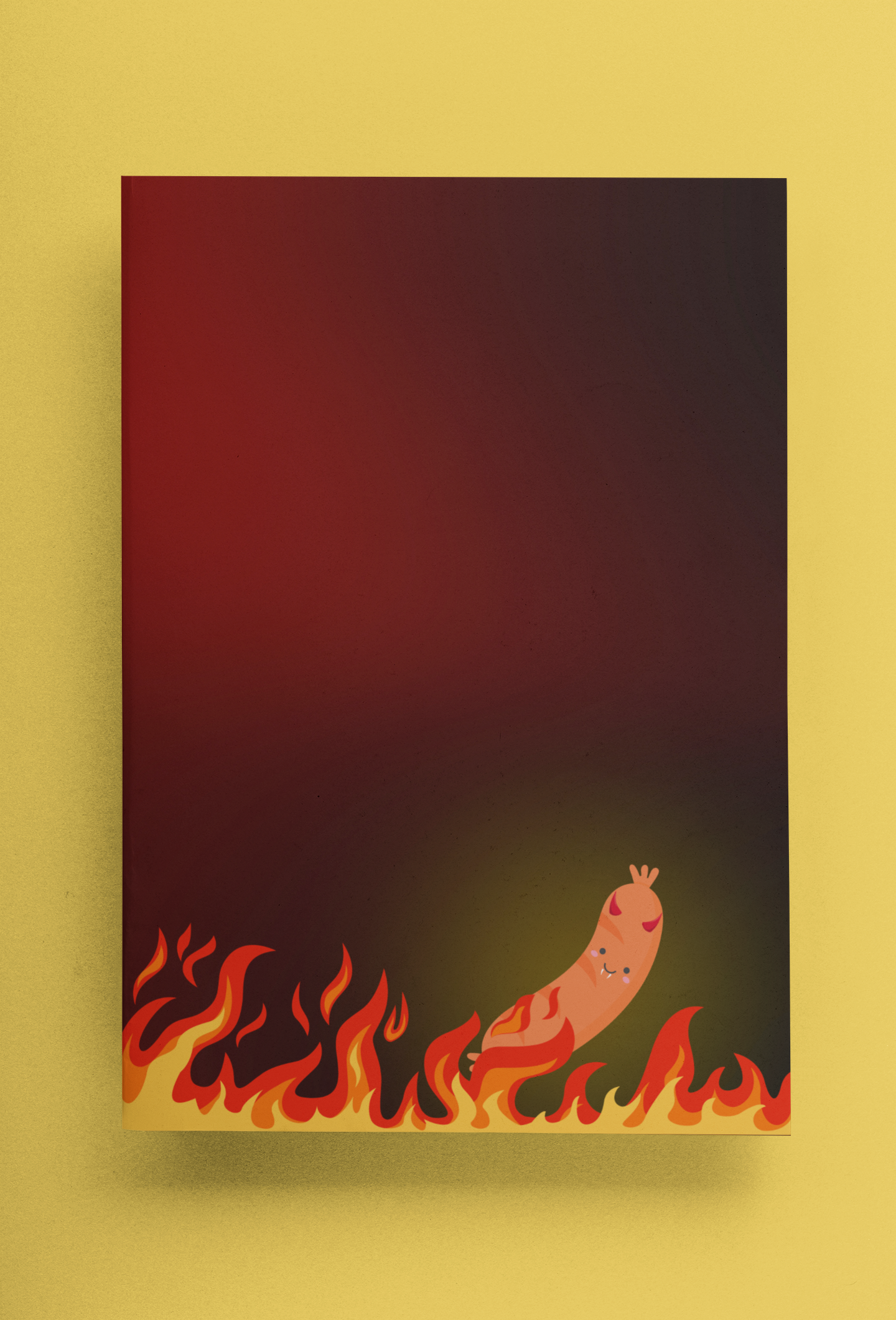 Sizzled Sausage of Darkness Hardcover Journal Notebook Matte | Cute Creepy Diary | Weirdcore Subversive Blank Lined Notebook