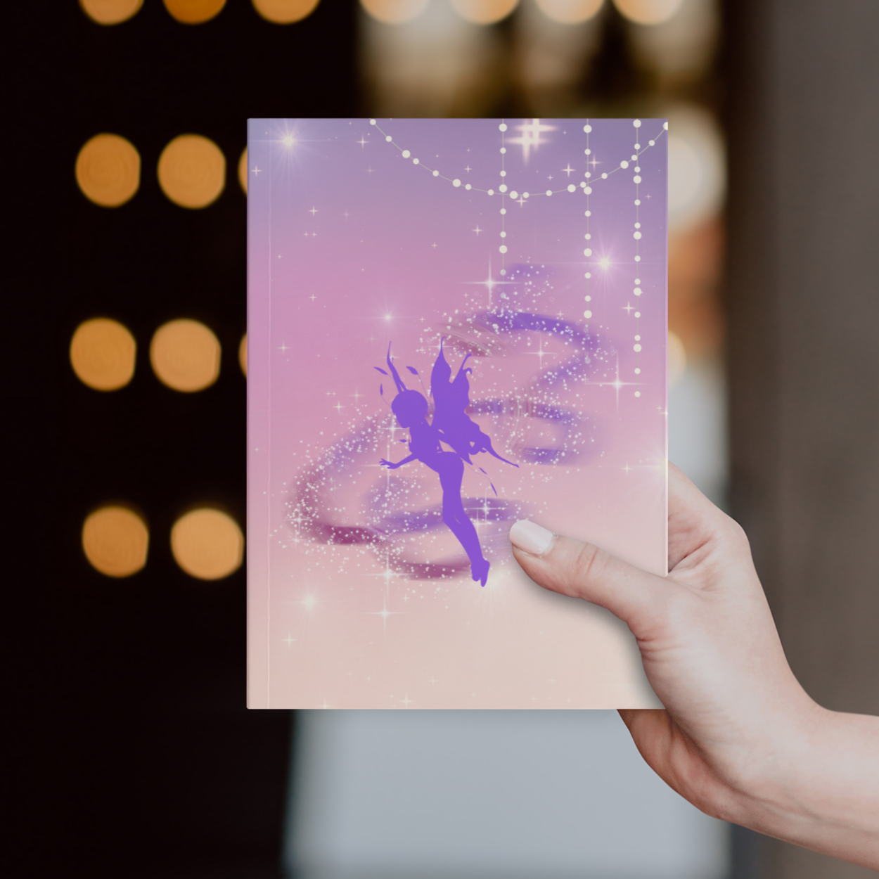 Purple Sparkle Fairy Hardcover Journal Notebook Matte | Fairy Composition Journal | Sparkle Fae Themed Blank Lined Notepad | Faerie Diary | Sparkle Notes