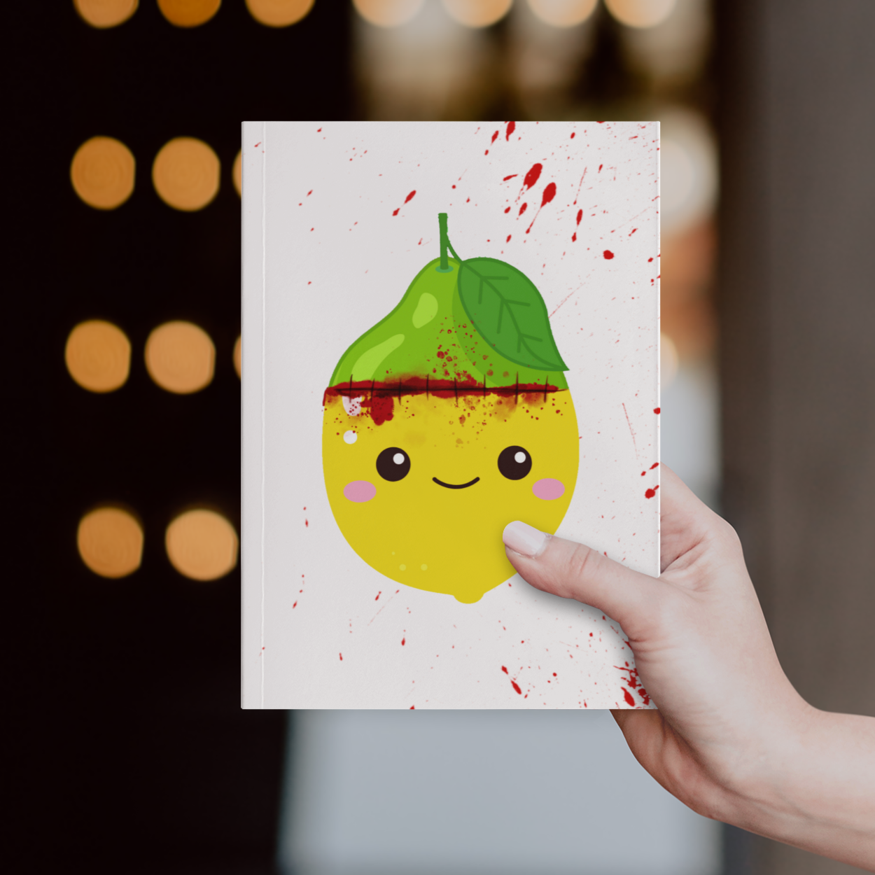 Frankenlemon Hardcover Journal Notebook Matte | Fruit with Personality Journal | Fruit and Berry Themed Blank Lined Notepad | Food Diary | Cookbook