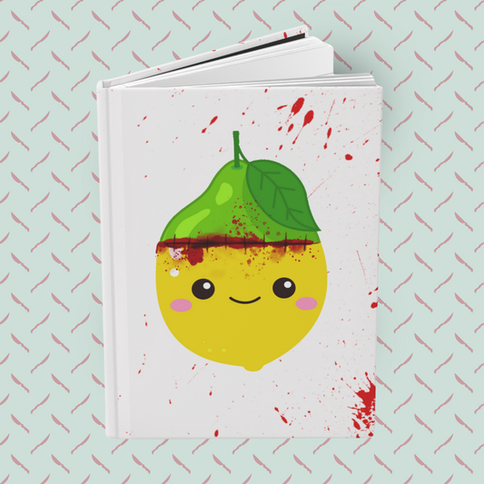 Frankenlemon Hardcover Journal Notebook Matte | Fruit with Personality Journal | Fruit and Berry Themed Blank Lined Notepad | Food Diary | Cookbook