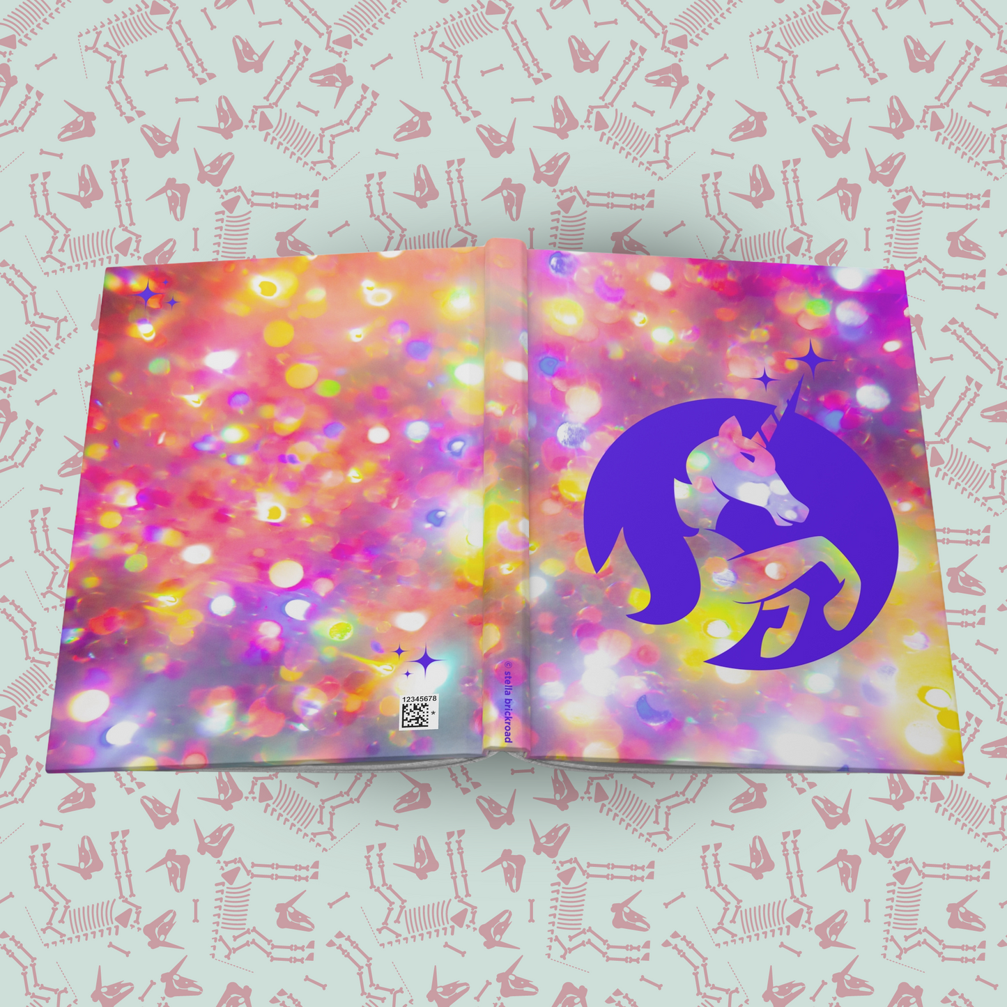 Purple Glitter Unicorn Hardcover Journal Notebook Matte | Unicorn Composition Journal | Sparkle Unicorn Themed Blank Lined Notepad | Pony Diary | Sparkle Notes