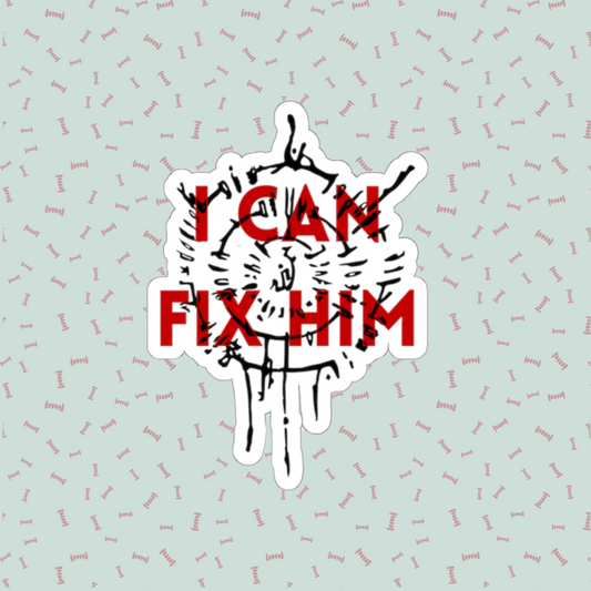 Astarion I Can Fix Him Overlay Die-Cut Sticker | Video Game Merch | Astarion Infernal Brand Sticker | BG3 Merch | Sexy Emo Vampire Gift | Elf Rogue RPG Character Sticker