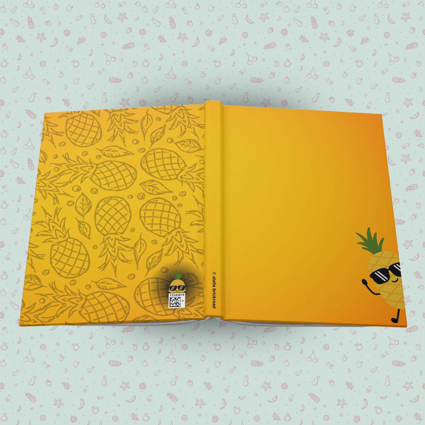 Super Cool Pineapple Friend Hardcover Journal Notebook Matte | Fruit with Personality Journal | Fruit and Berry Themed Blank Lined Notepad | Food Diary