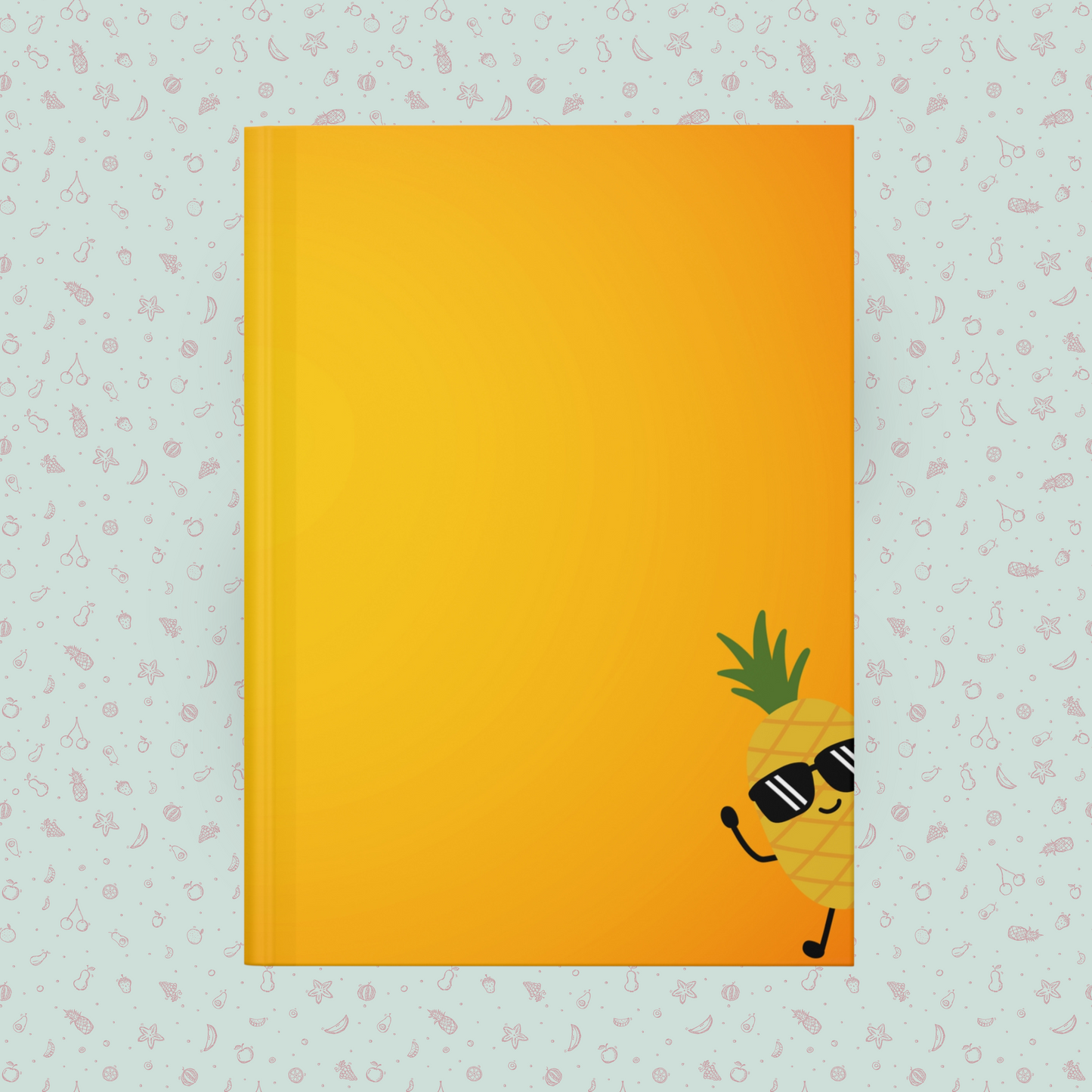 Super Cool Pineapple Friend Hardcover Journal Notebook Matte | Fruit with Personality Journal | Fruit and Berry Themed Blank Lined Notepad | Food Diary