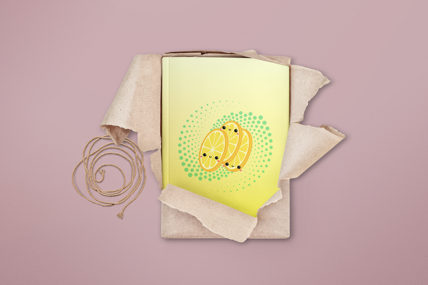 Refreshing Lemon Slice Friends Hardcover Journal Notebook Matte | Fruit with Personality Journal | Fruit and Berry Themed Blank Lined Notepad | Food Diary