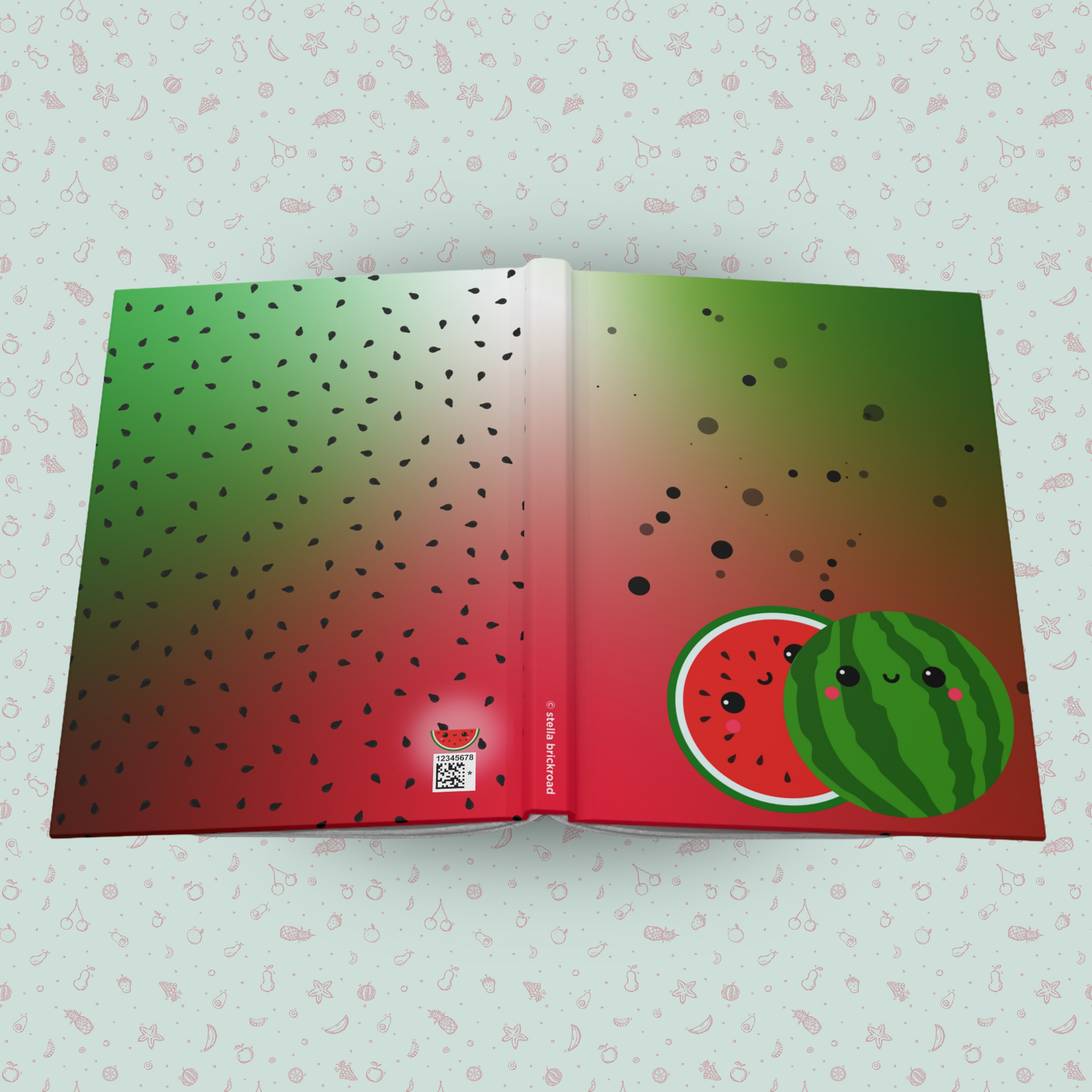 Wishful Watermelon Friends Hardcover Journal Notebook Matte | Fruit with Personality Journal | Fruit and Berry Themed Blank Lined Notepad | Food Diary