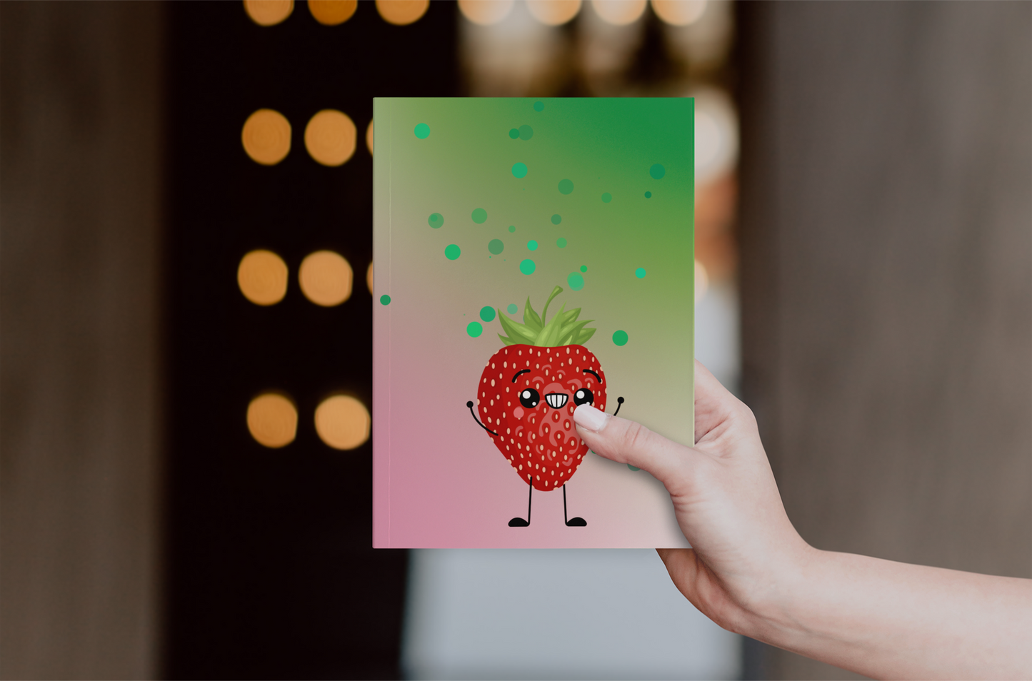 Super Happy Strawberry Friends Hardcover Journal Notebook Matte | Fruit with Personality Journal | Fruit and Berry Themed Blank Lined Notepad | Food Diary