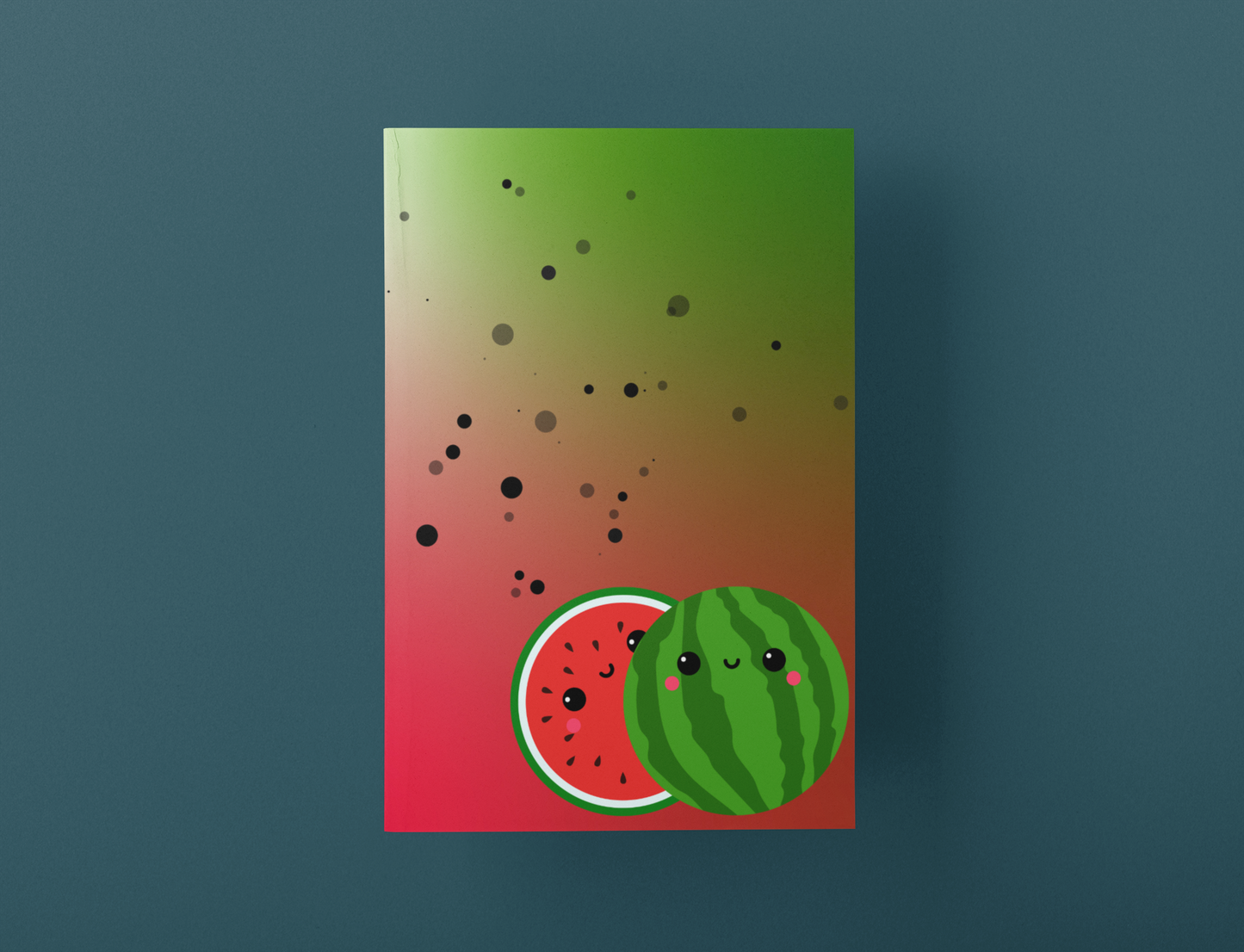 Wishful Watermelon Friends Hardcover Journal Notebook Matte | Fruit with Personality Journal | Fruit and Berry Themed Blank Lined Notepad | Food Diary